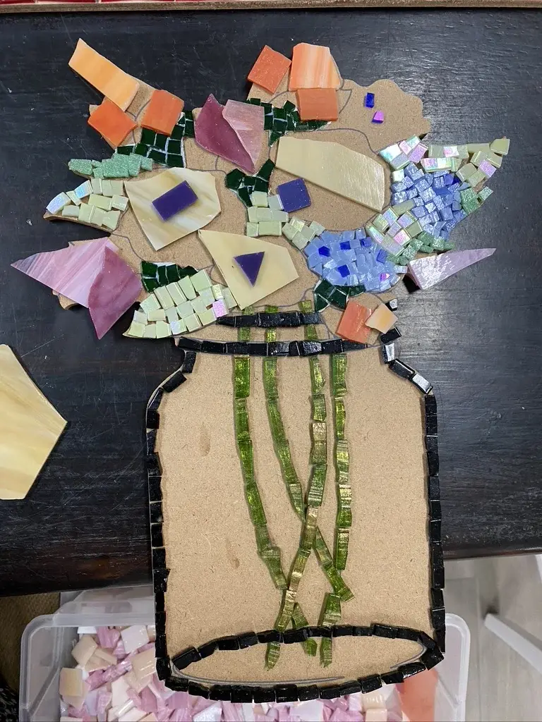 Finished pottery painting from a studio guest